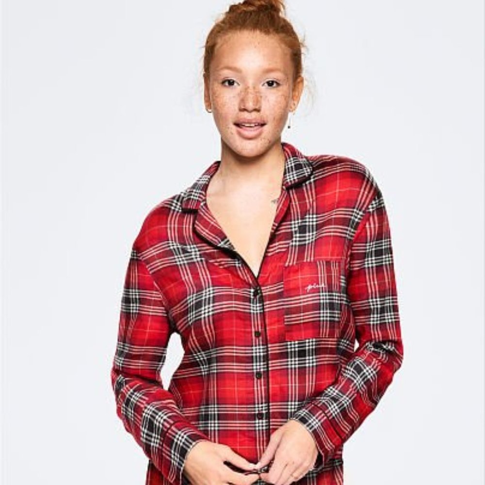 NWT Victoria's Secret Plaid Sleep Shirt